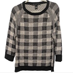 Marc By Marc Jacobs Blue and White Mixed Pattern Knit Sweater